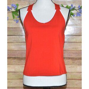 LBH Womens M Red Sleeveless Top V-Neck Shelf Bra Tank Golf Tennis Pickleball